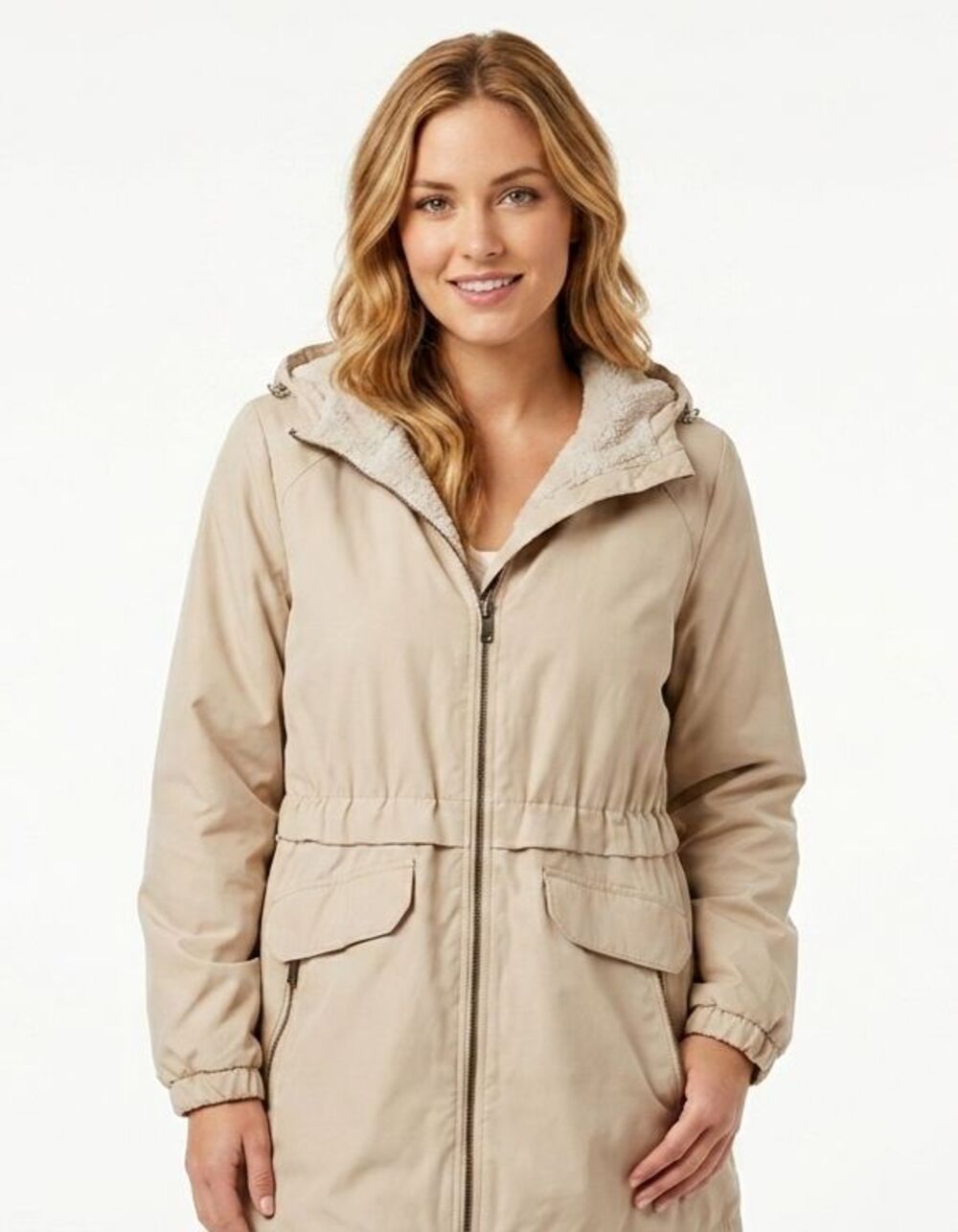 Free Country Women’s XL Tan Butter Pile Lined Anorak Jacket Softshell EUC F24